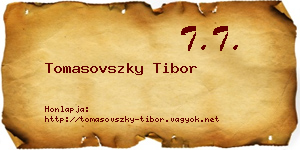 Tomasovszky Tibor névjegykártya